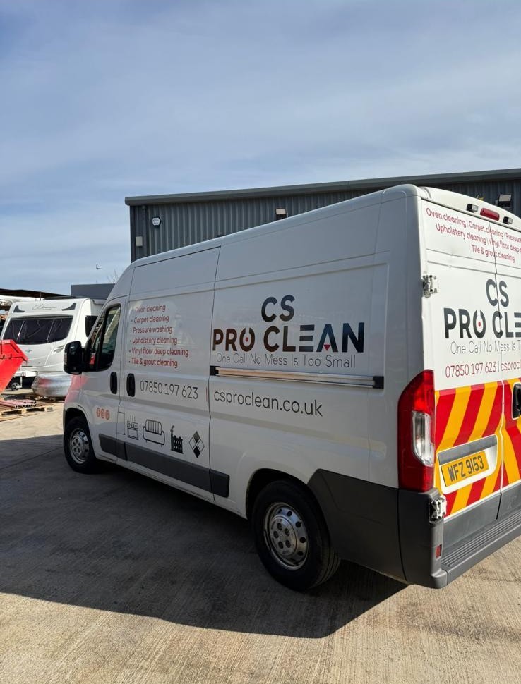 CS Proclean Belfast branded service van - One Call No Mess Is Too Small